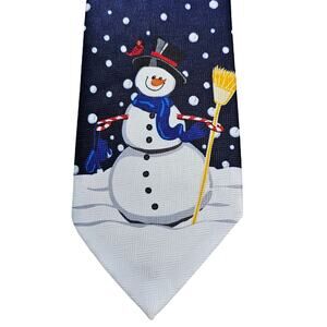 Mens Neck Tie Frosty the Snowman Holiday Snow Winter Party Christmas Gift
